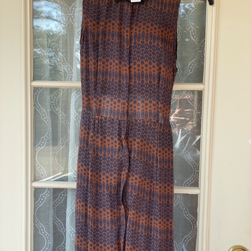 A.L.C. Silk Sleeveless Jumpsuit Abstract Print Size 6